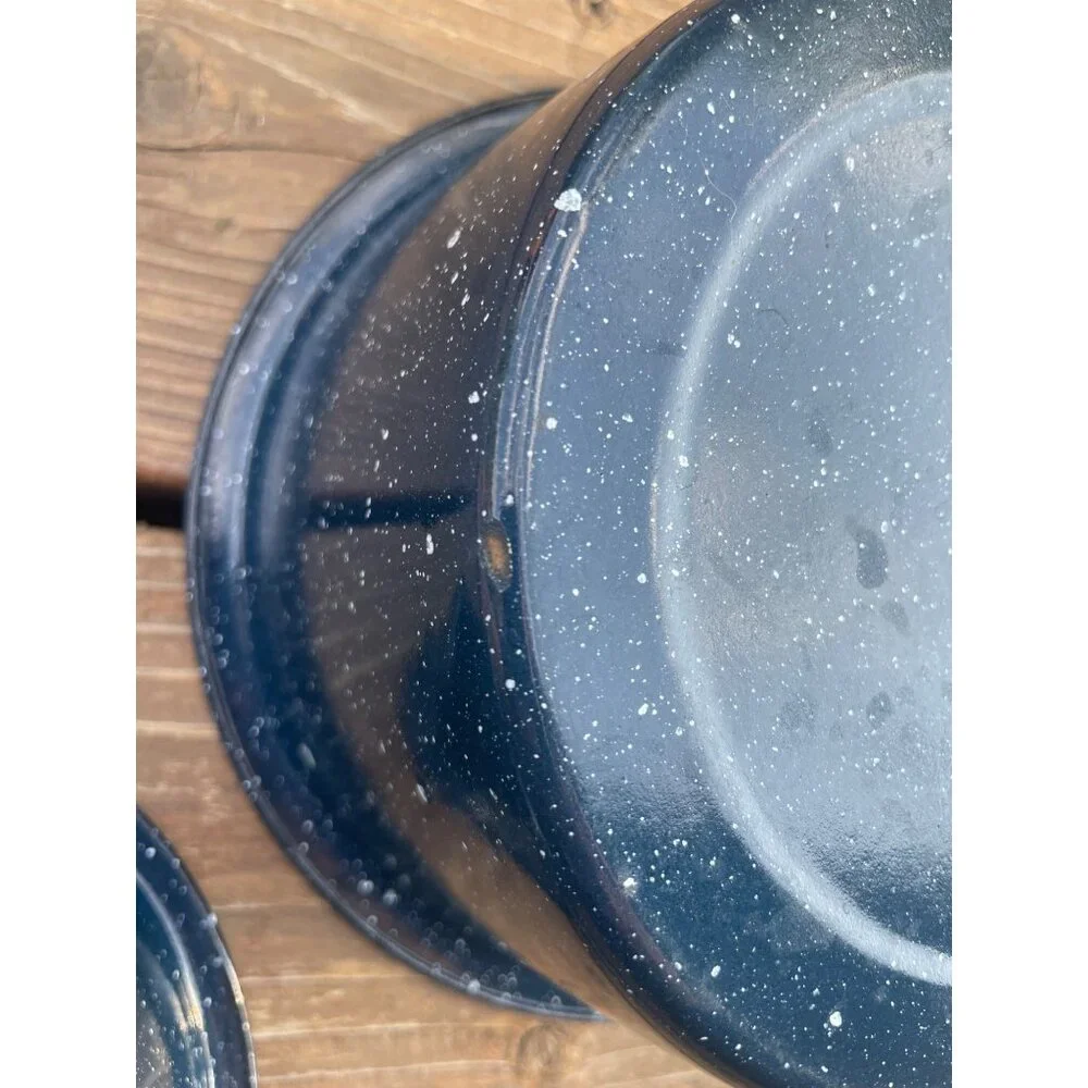 Graniteware Blue Grainiteware Speckled Saucepan Set 1.5 & 1 Quart